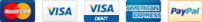 Accepting Visa, Mastercard, American Express and PayPal